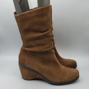 Elegant Brown Wedge Boots for Women